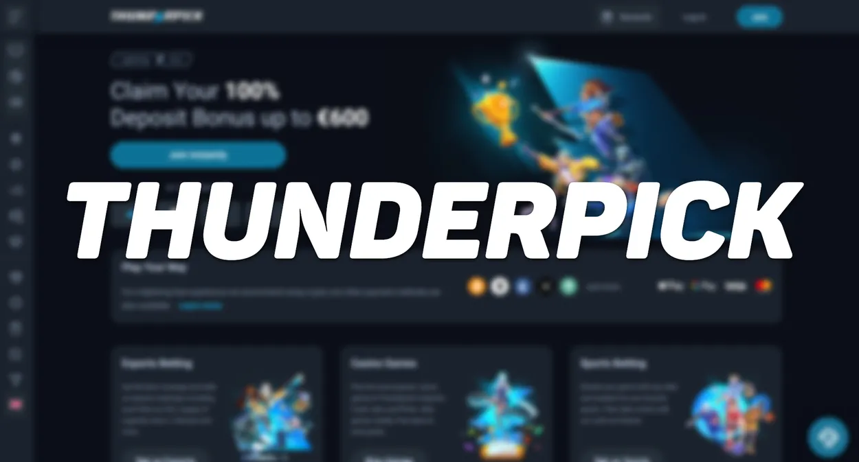 Thunderpick deposit screen with the XRP rate, address, Tag (XRP) field and QR codes